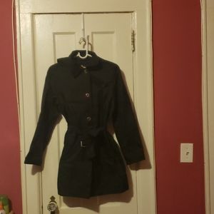 Michael Kors Black Rain Coat With Hood